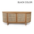 Naumi Sideboard In Teak With Rattan - Black