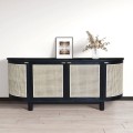 Naumi Sideboard In Teak With Rattan - Black