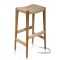 Teak Counter Height Barstool - Loom Weave Saddle Seat Detailed View