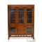Teak Kitchen Storage - Solid Wood Pantry Glass Doors Front Detail