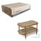 Two tier rattan coffee table flat packing 