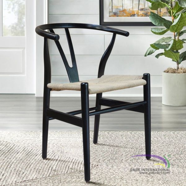Teak wishbone chair loom paper cord seat