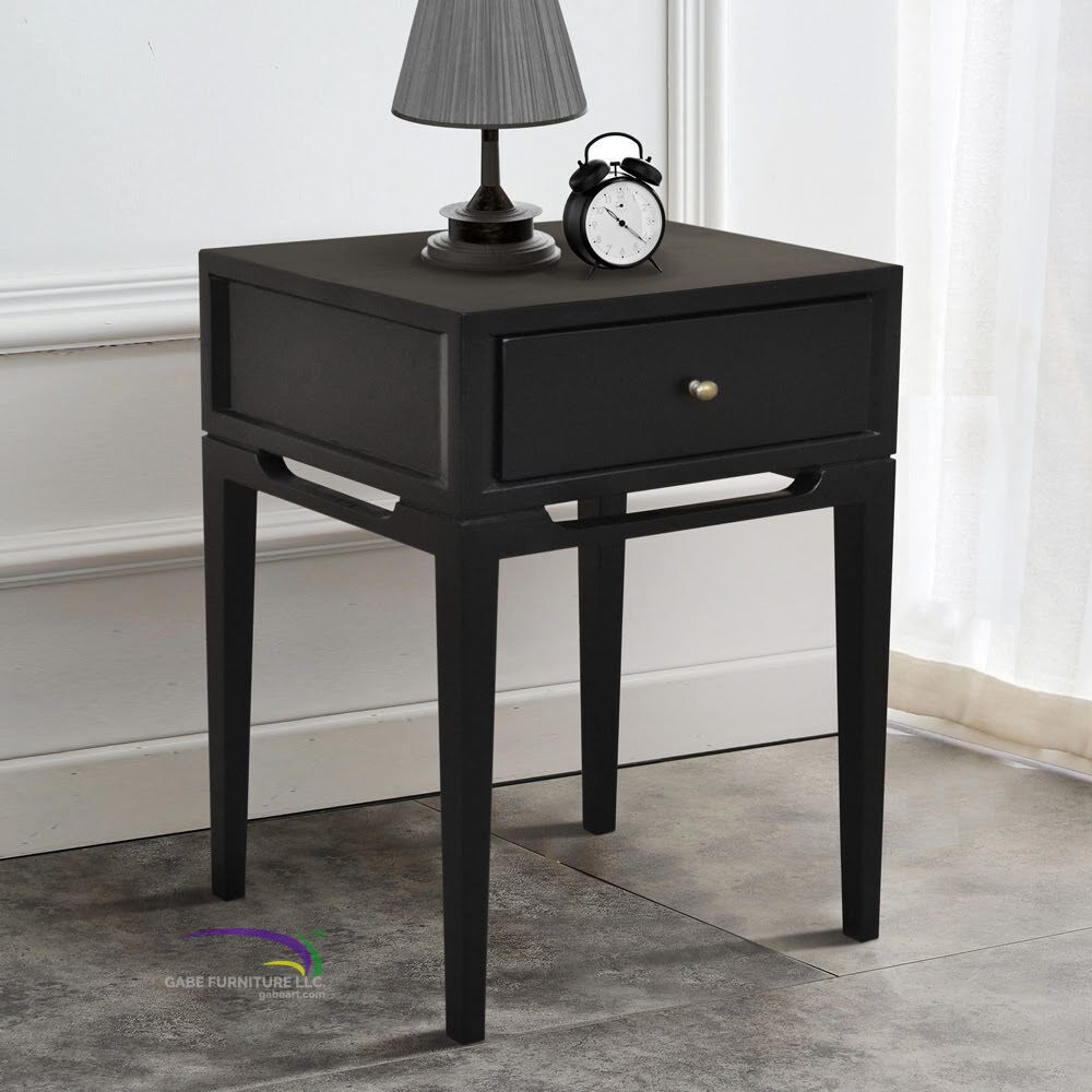 Bedside Table In Teak With One Drawer