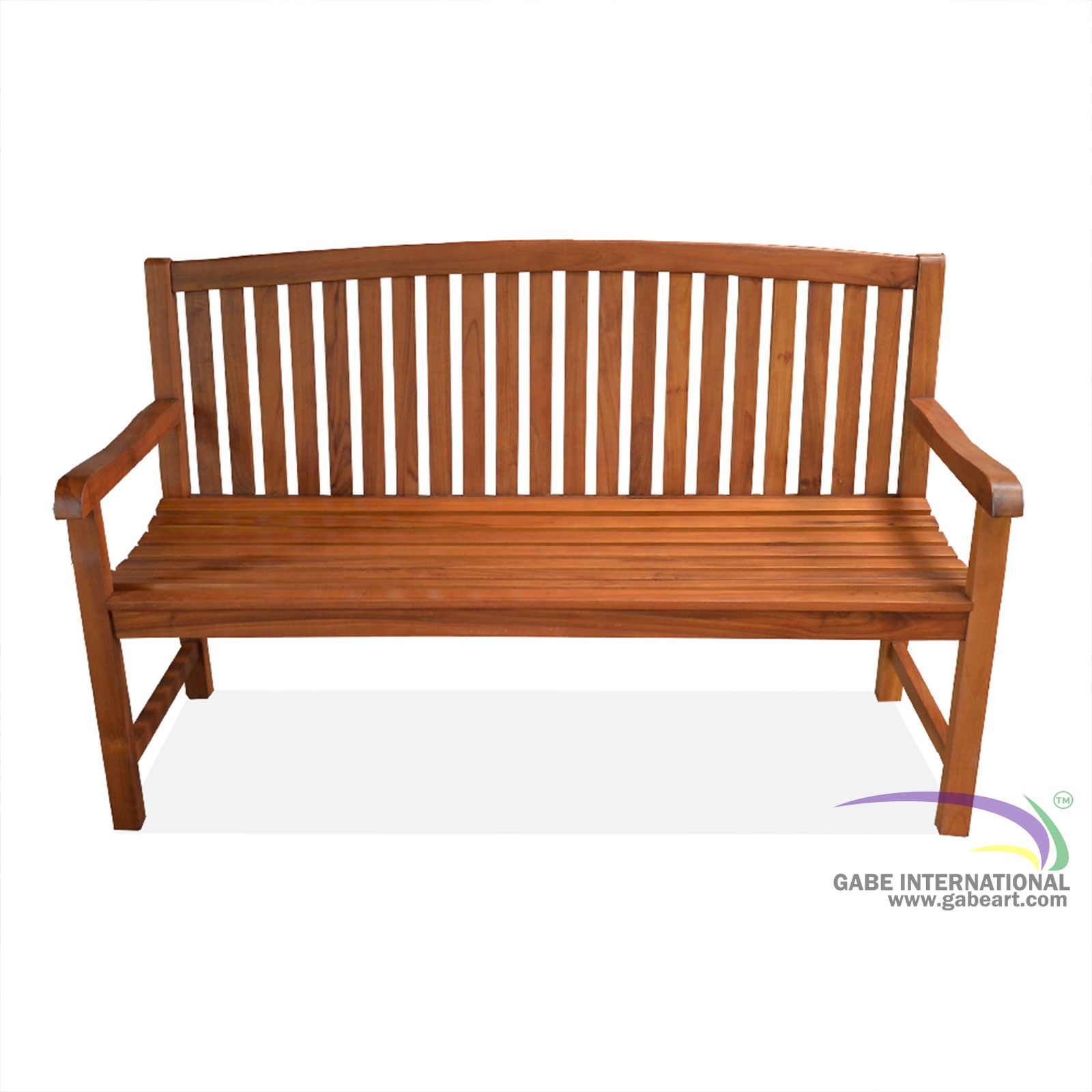 Portlan teak gardern bench wooden slats seat detail