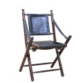 Bamboo Folding Teak With Leather