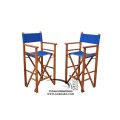 Bar Stool Height Director Chair With Sunbrela Fabric Color Navy