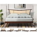 Bed London In Teak With Rattan Headboard - Queen Size icon