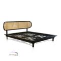 Bed Neonouveau Model B In Teak With Rattan - Queen - New Size A icon