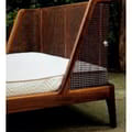 Bed Oblique Headboard In Teak Mattress Size 180x200 With Rattan Weaving icon