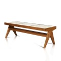 Bench Paris In Teak With Rattan - Natural Colour