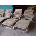 Chaise Lounge Deco In Teak Slats