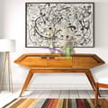 Console Table Futuristic Teak Wood icon