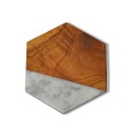 Cutting Board Hexagon Marble Teak