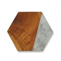 Cutting Board Hexagon Marble Teak