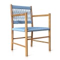 Desk Chair With Grey Paper Loom, More Straight Back With Cushion