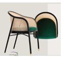 Dining Chair Round Back And Arm With Rattan Teak B icon