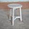 Teak round stool whitewashed