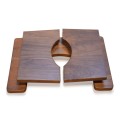 Folding Teak Toilet Stool Bath Room