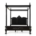 Lion Four Poster Bed 194x204 With Solid Roof-black icon