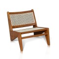 Lounge Chair Zet In Teak With Rattan Back And Seat - Natural Colour