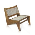 Lounge Chair Zet In Teak With Rattan Back And Seat - Natural Colour