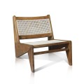 Lounge Chair Zet In Teak With Rattan Back And Seat - Natural Colour