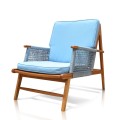 Low Arm Chair With Loom Teak With Chusion