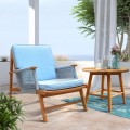 Low Arm Chair With Loom Teak With Chusion