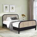 Luna Rattan Bed In Teak Singapore Queen Ms 153 X 193 - Black icon