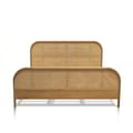 Luna Rattan Bed In Teak With Rattan Weaving Auk Mattress Size 183x205 icon