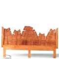 Mahogany headboard banana leaves carving