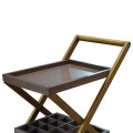 Mufti Trolley With Brass + Tray In Teak 