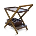 Mufti Trolley With Brass + Tray In Teak 