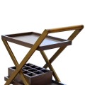 Mufti Trolley With Brass + Tray In Teak 