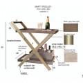 Mufti Trolley With Brass + Tray In Teak 