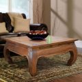 Opium Coffee table rustic teak wood surface square top icon