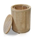 Rattan And Teak Table Box White Wash