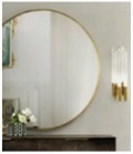 Rf.14 Big Round Mirror With Brass, About Dia 100 Cm