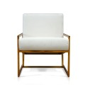 Rf.15 Low Armchair Cream Velvet Color With Brass Frame