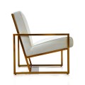 Rf.15 Low Armchair Cream Velvet Color With Brass Frame