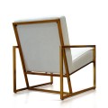 Rf.15 Low Armchair Cream Velvet Color With Brass Frame