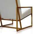 Rf.15 Low Armchair Cream Velvet Color With Brass Frame