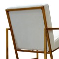 Rf.15 Low Armchair Cream Velvet Color With Brass Frame