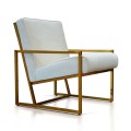 Rf.15 Low Armchair Cream Velvet Color With Brass Frame