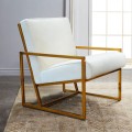 Rf.15 Low Armchair Cream Velvet Color With Brass Frame