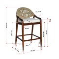 Rope And Brass Bar Stool