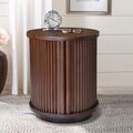 Round Bedside With Sliding Door - Dark Brown icon