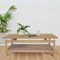 Seed Coffee Table With Shelf Woven Leather 120x60 icon