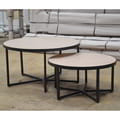 Set Of 2 Side Table 70 Steel Black And Wt icon