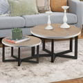 Set Of 2 Side Table 70 Steel Black And Wt icon